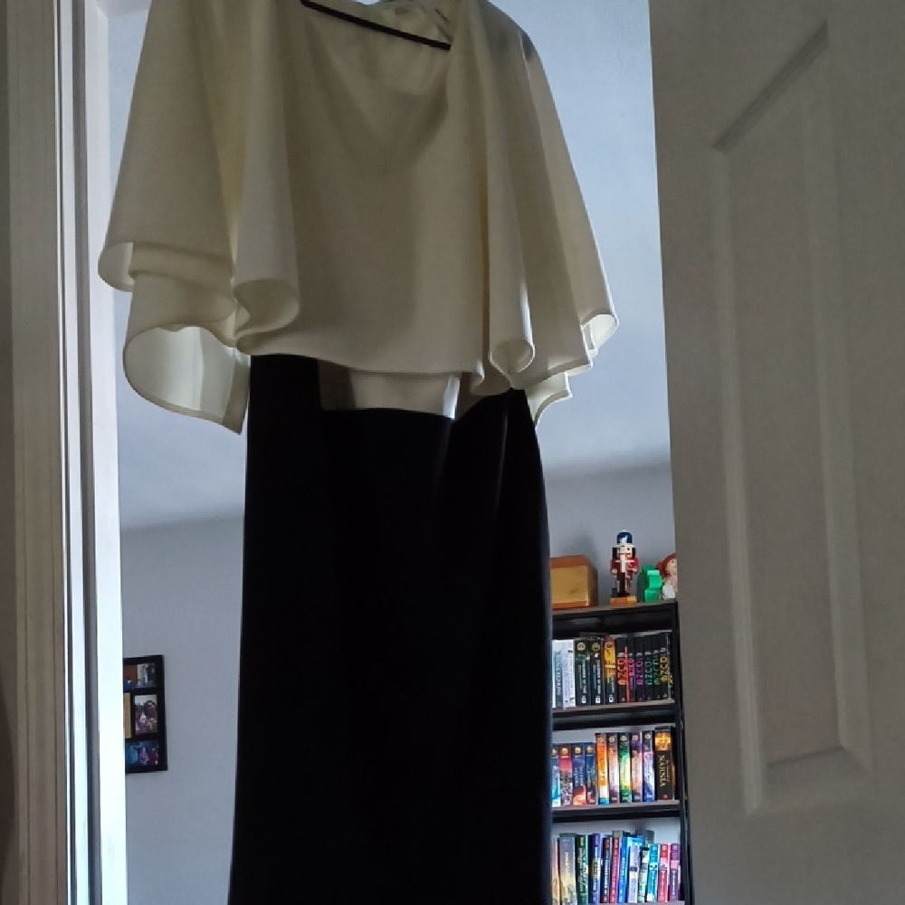 Calvin Klein Black and Cream Midi Dress
